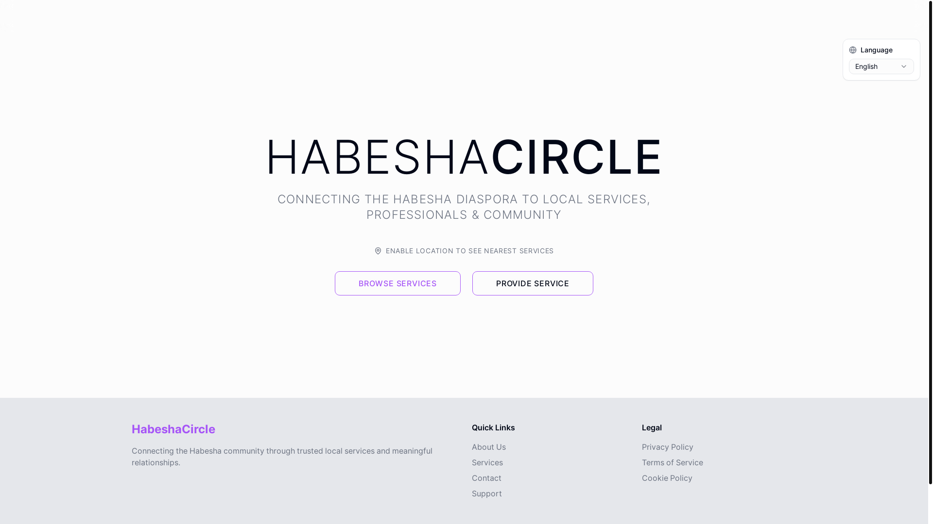 website screenshot of https://habeshacircle.online/
