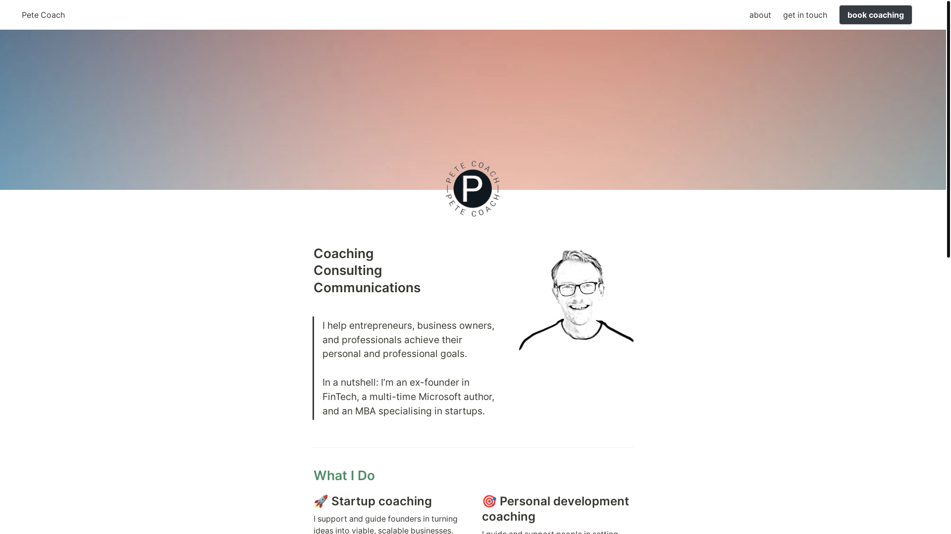 website screenshot of https://pete-coach-bullet.pages.dev/