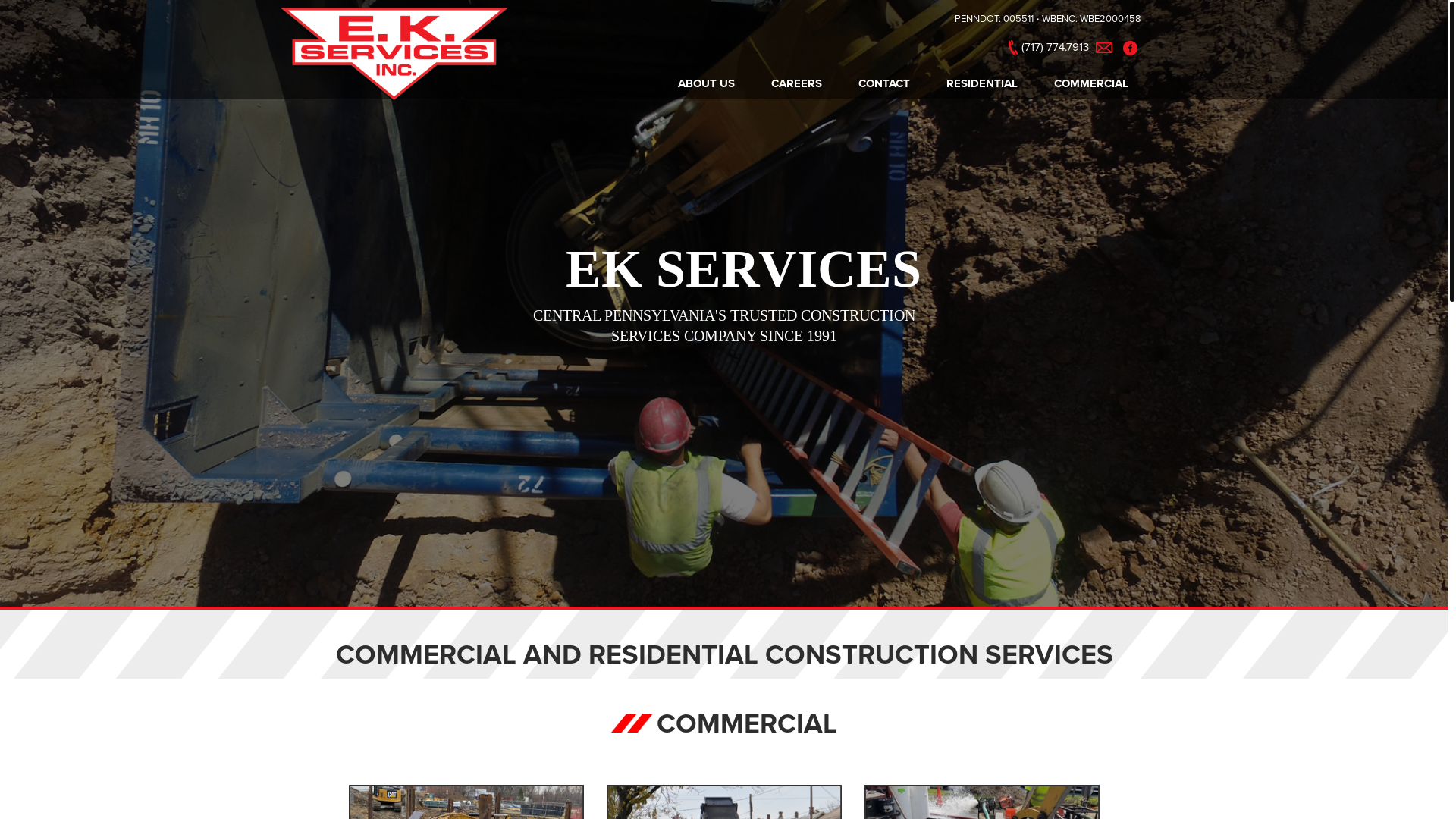 website screenshot of https://ekservicescorp.com/