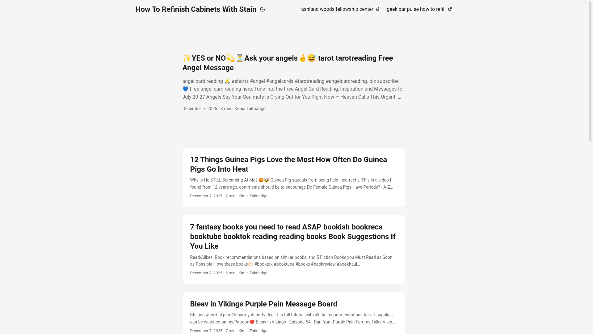 website screenshot of https://howtorefinishcabinetswithstain.pages.dev/
