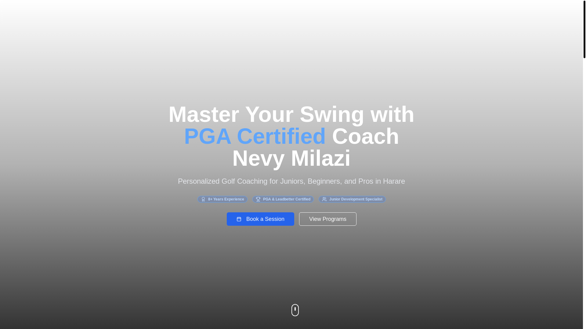 website screenshot of https://coachnevy.co.zw/