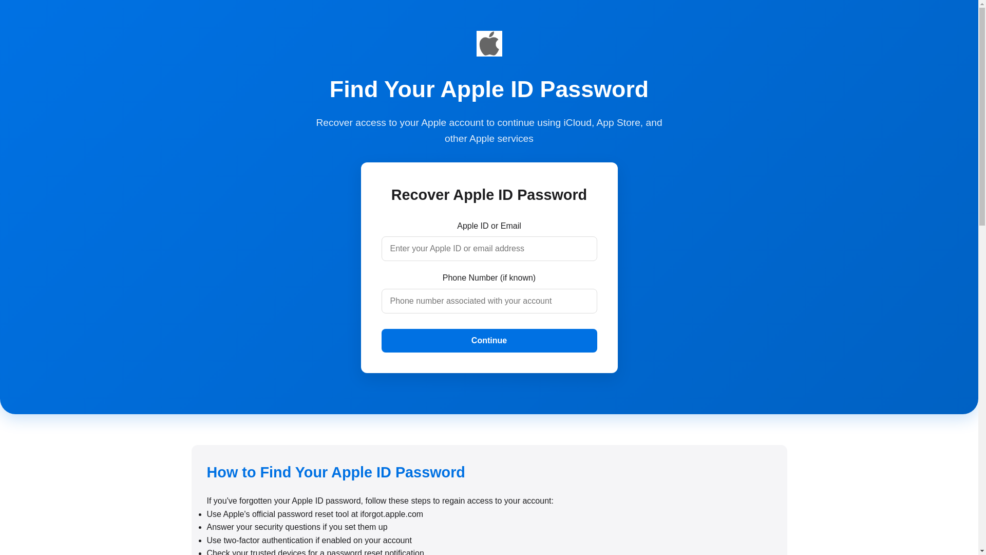 website screenshot of https://how-can-i-find-my-apple-id-password.pages.dev/