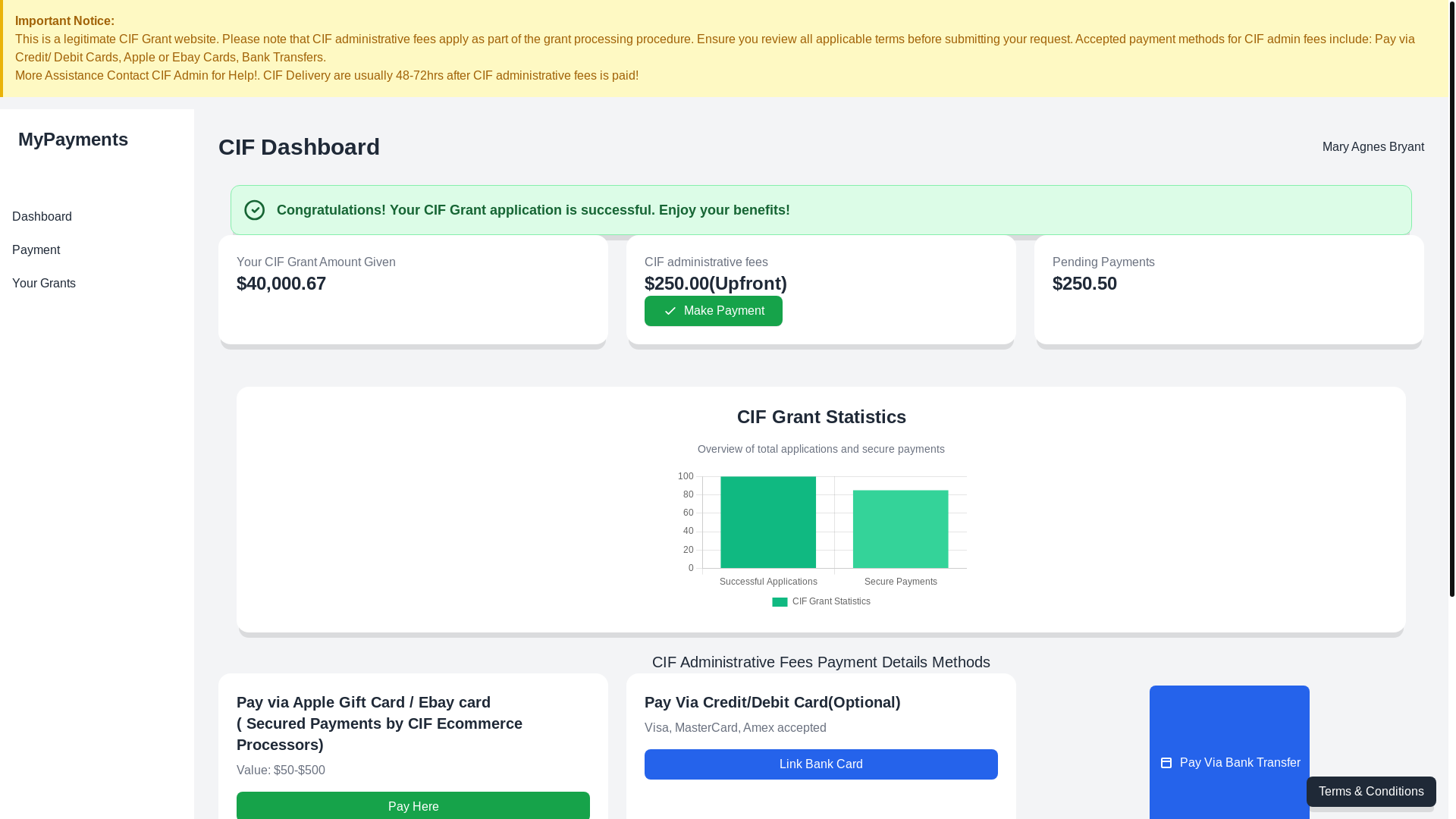 website screenshot of https://cifgrantpage.pages.dev/