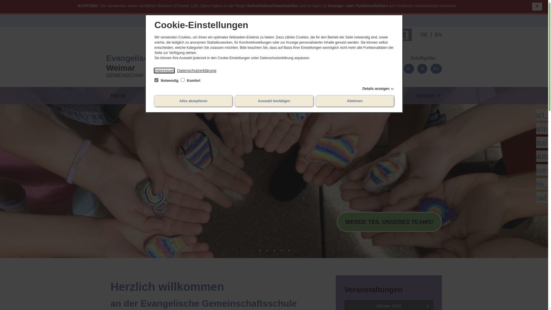 website screenshot of https://ev-gemeinschaftsschule-weimar.de/