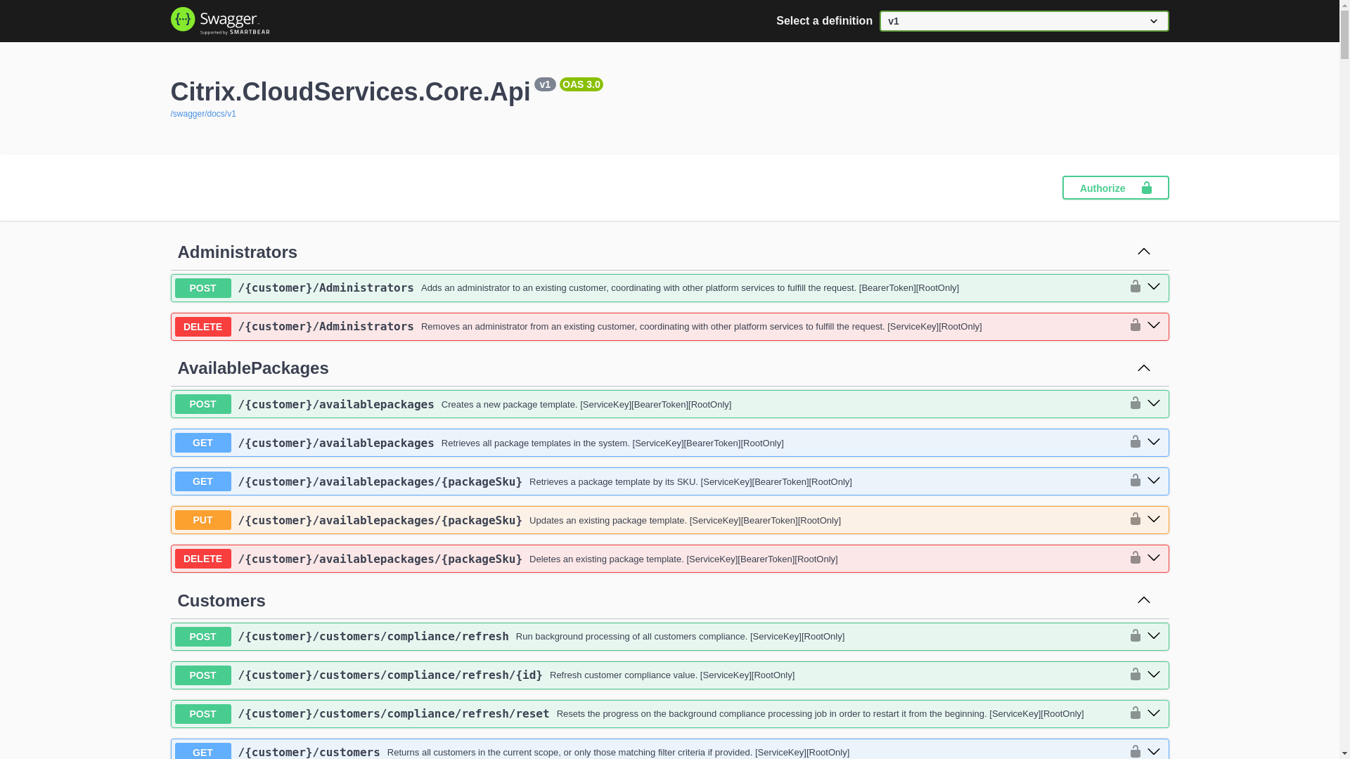 website screenshot of https://core.citrixworkspacesapi.net/