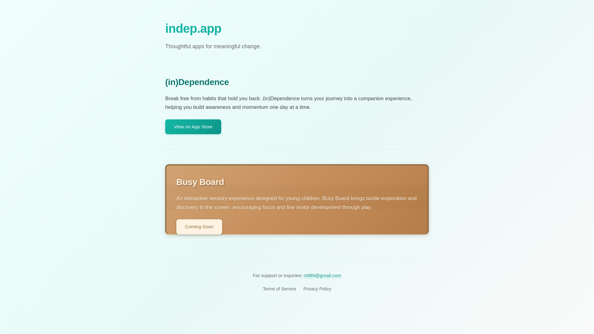 website screenshot of https://indep.app