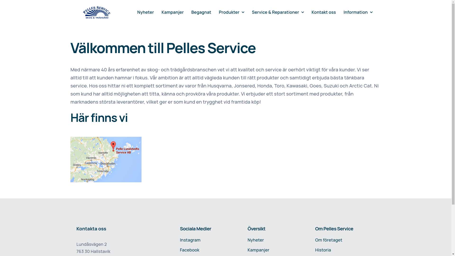 website screenshot of https://www.pellesservice.com/hem/