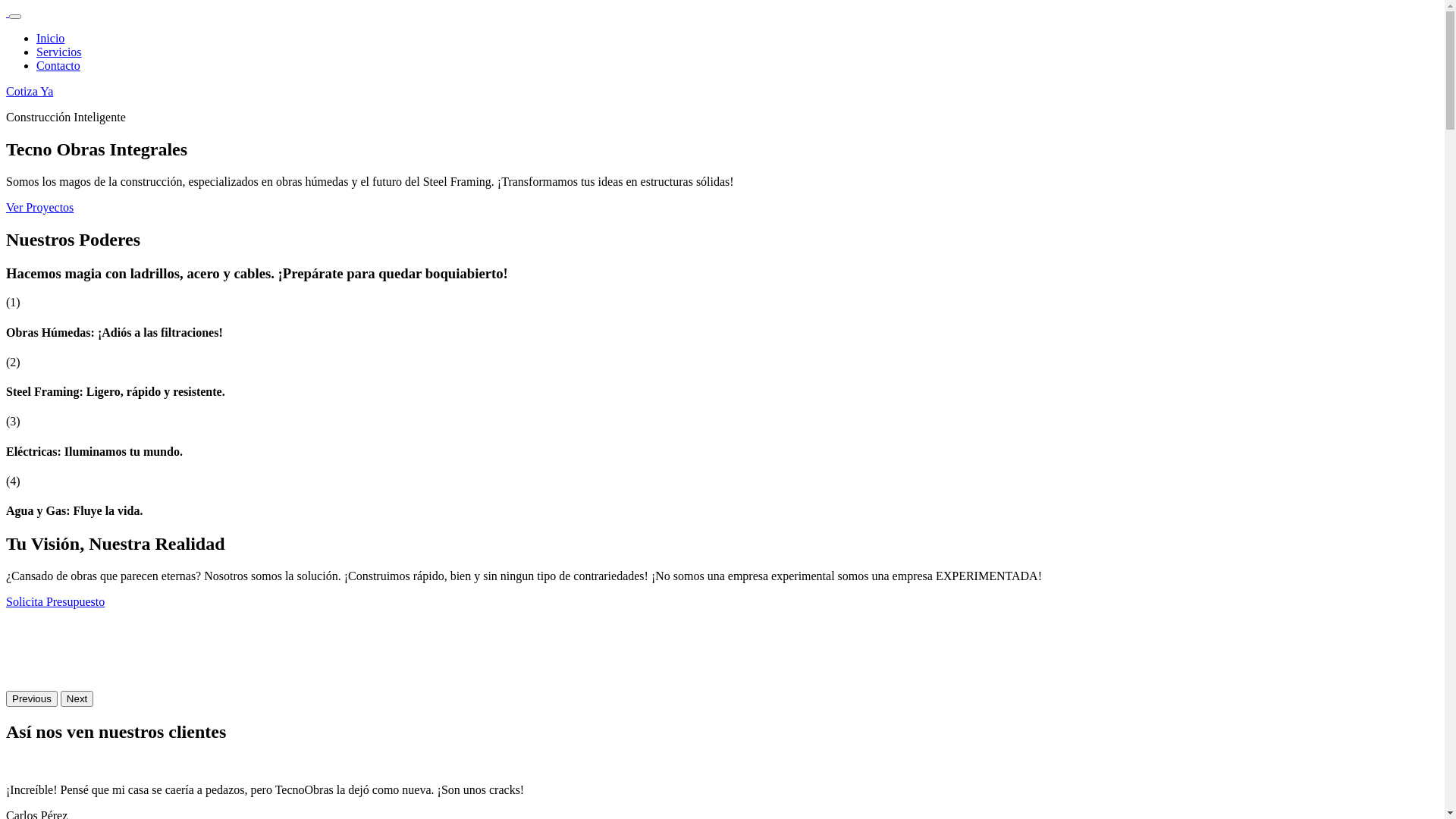 website screenshot of https://tecnoobrasintegrales.com.ar/