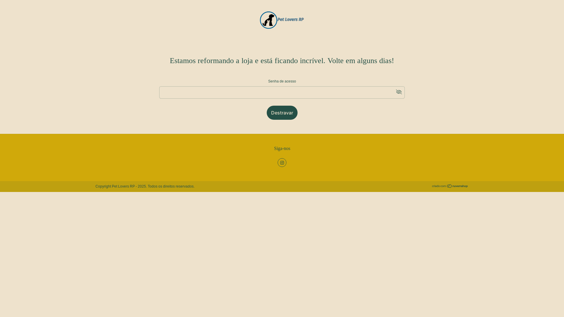 website screenshot of https://petloversrp.com.br/