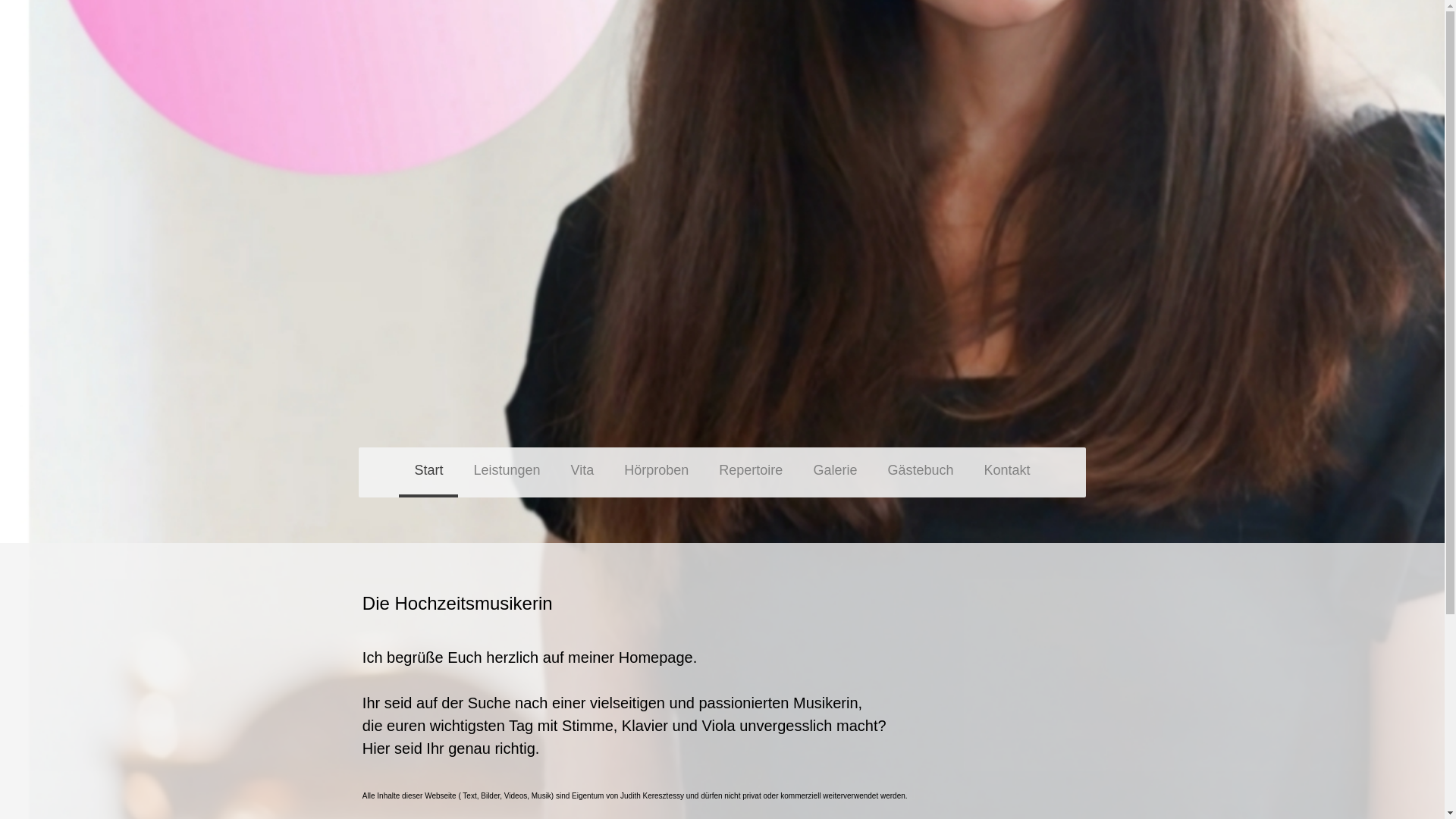 website screenshot of https://die-hochzeitsmusikerin.de/
