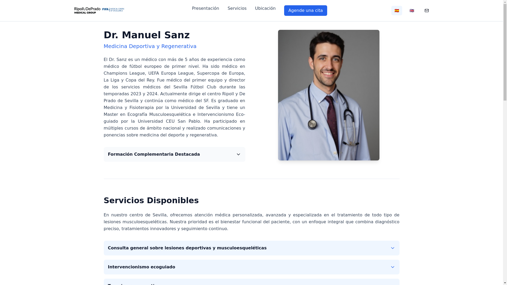 website screenshot of https://consultadrsanz.com/
