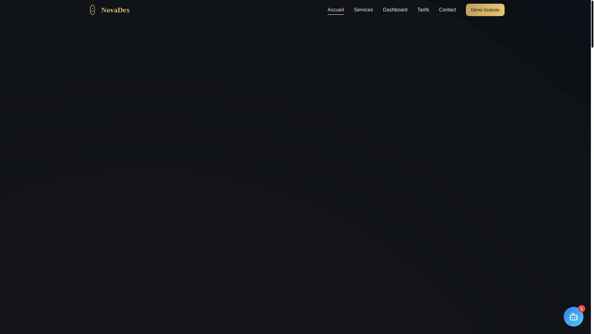 website screenshot of https://novadexai.com/