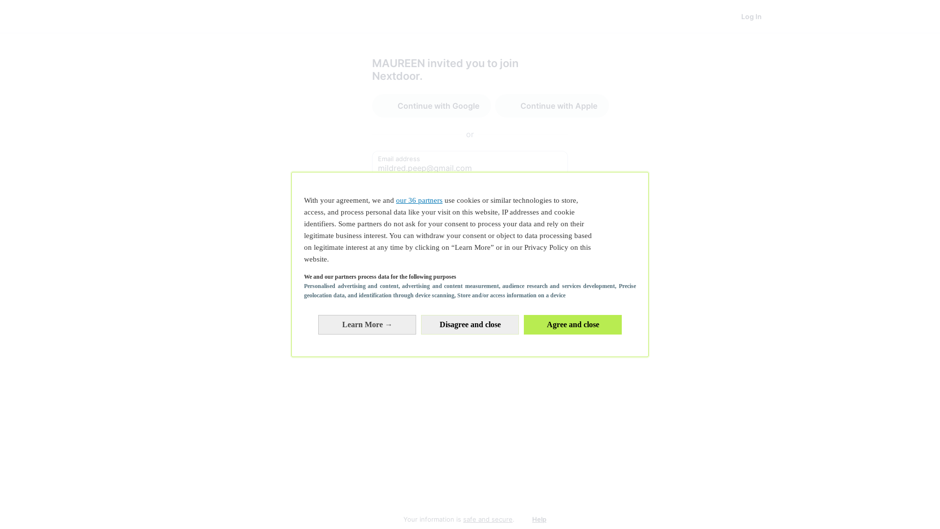 website screenshot of https://nextdoor.com/invite/kqykkpxzpghpmcblrmwr/?inviter=86682831&utm_source=new_landing_3p_initial_email_with_residence_id&stage=0&email=mildred.peep%40gmail.com&use_prefilled_address=1&prefilled_street_address=463+Warner+St&prefilled_unit=&prefilled_city=Cincinnati&prefilled_state=OH&prefilled_postal_code=45219&ct=mvufWVkgr5MO2xf9uqgSCQiTVcyDikaJuCy17Iuid3eB6ojUatJX7kgXLrKRFlxL&ec=lceu4a6eONBImtvmfFj8ajT4yNrIO8NM7G-oCcSZR7AiKiFWenoPY5pngoeMHyMw&token=&auto_token=&lk=462558