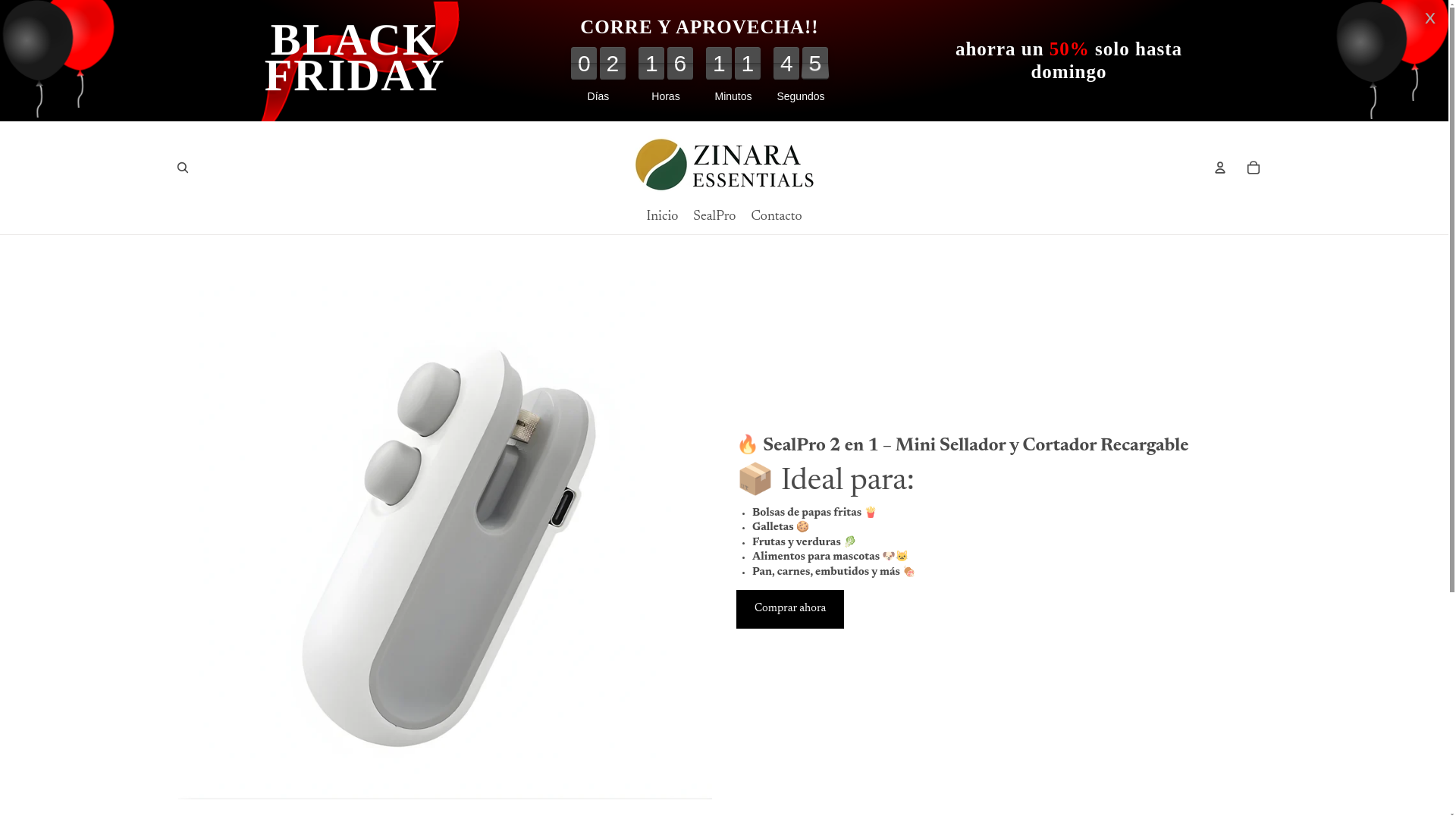 website screenshot of https://zinaraessentials.com/