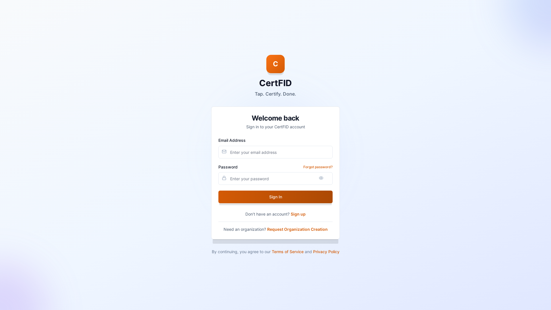 website screenshot of https://certfid-web-app.pages.dev/