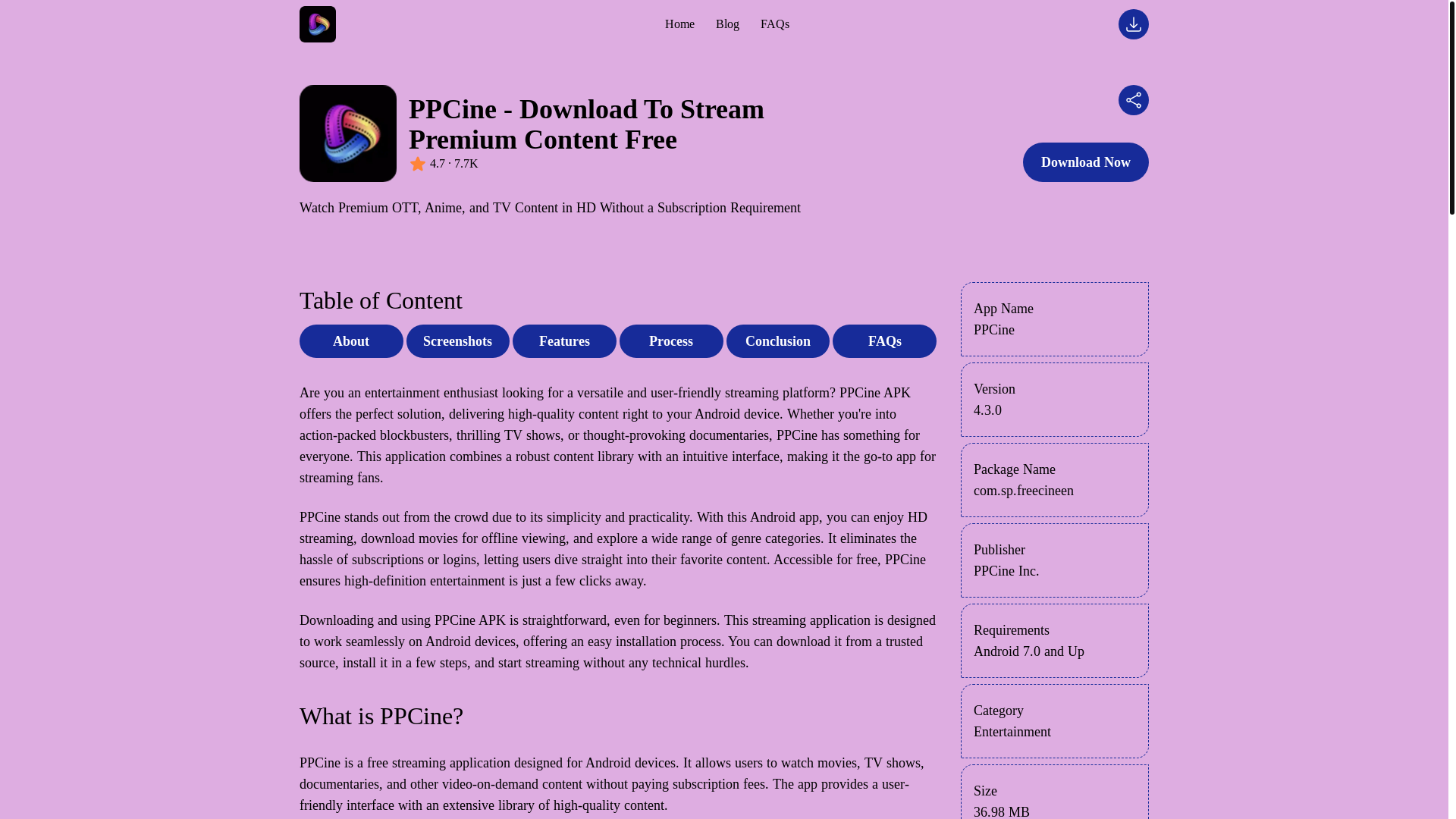 website screenshot of https://ppcine.pages.dev/