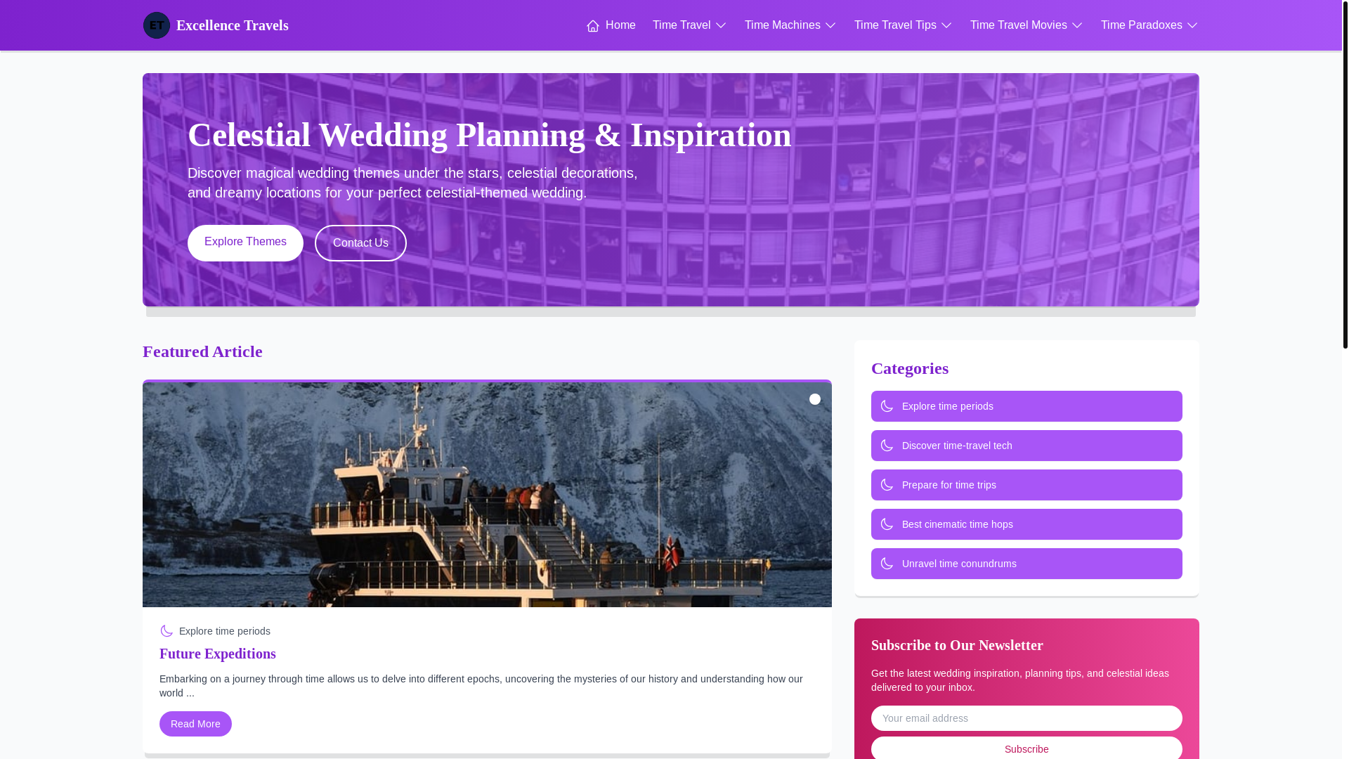 website screenshot of https://travelwithexcellence.xyz/