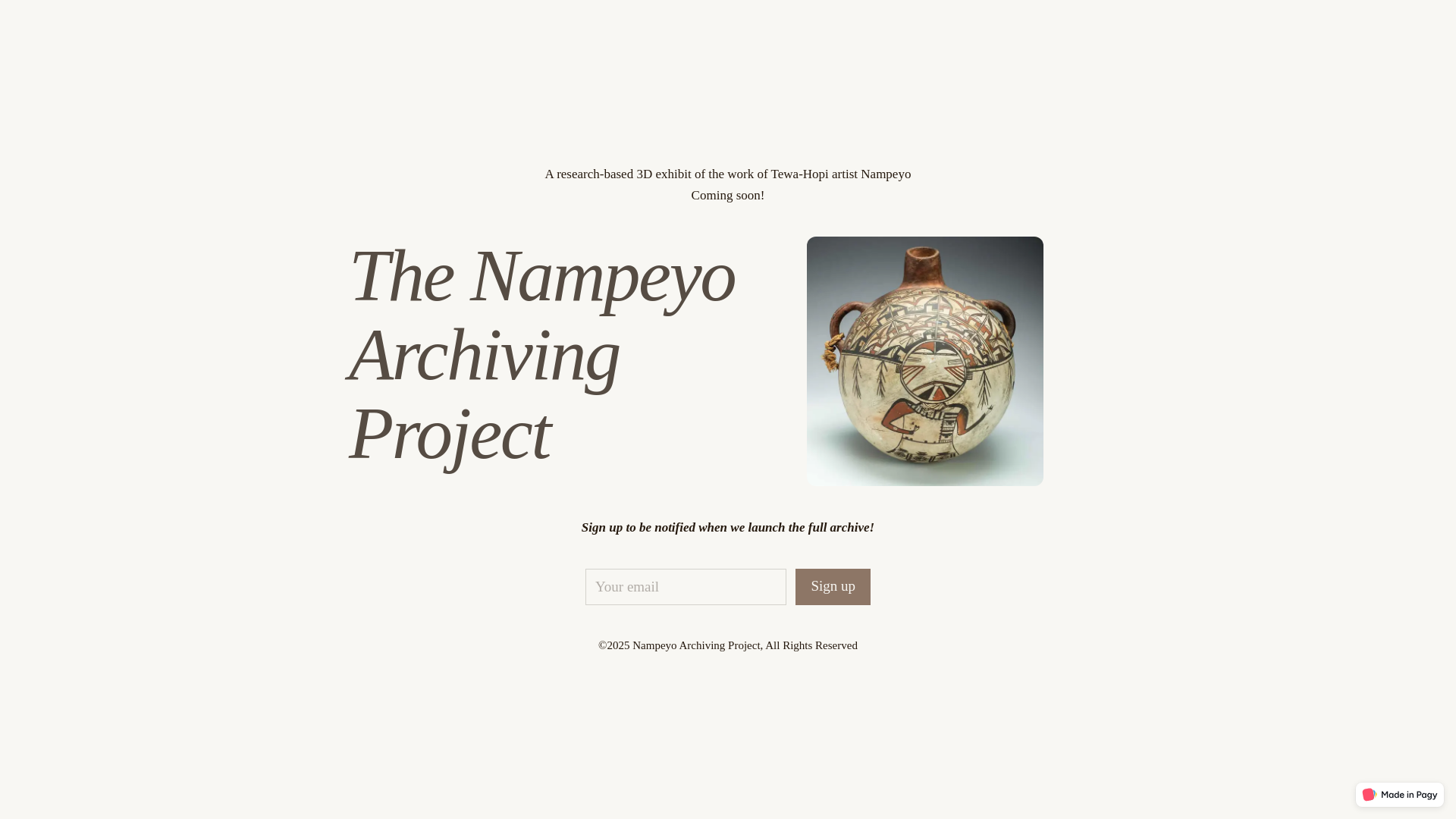 website screenshot of https://nampeyoarchive.com/