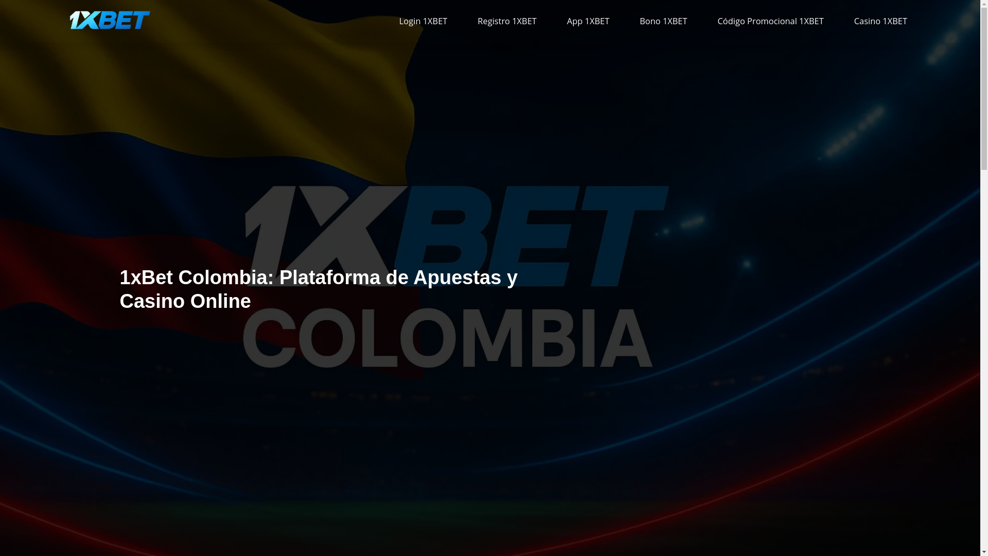 website screenshot of https://1xbetscolombia.com/