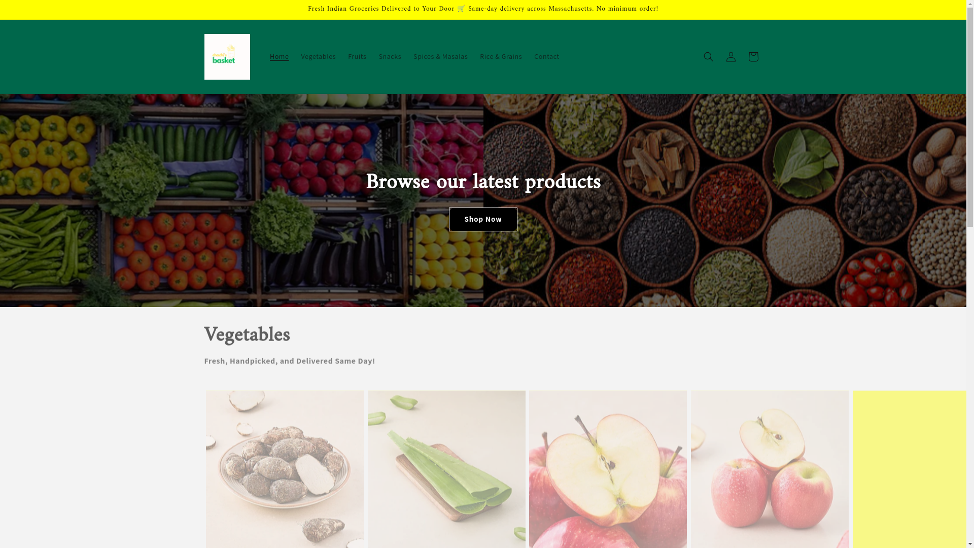 website screenshot of https://chachisbasket.com/