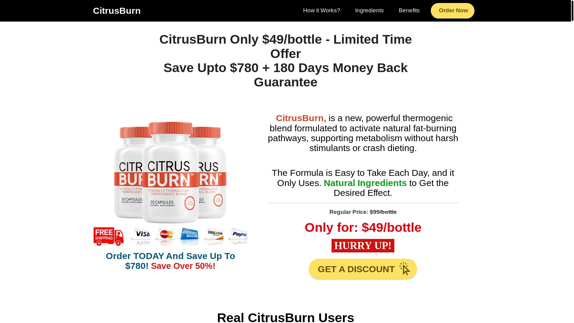 website screenshot of https://citrusburncontact.com/