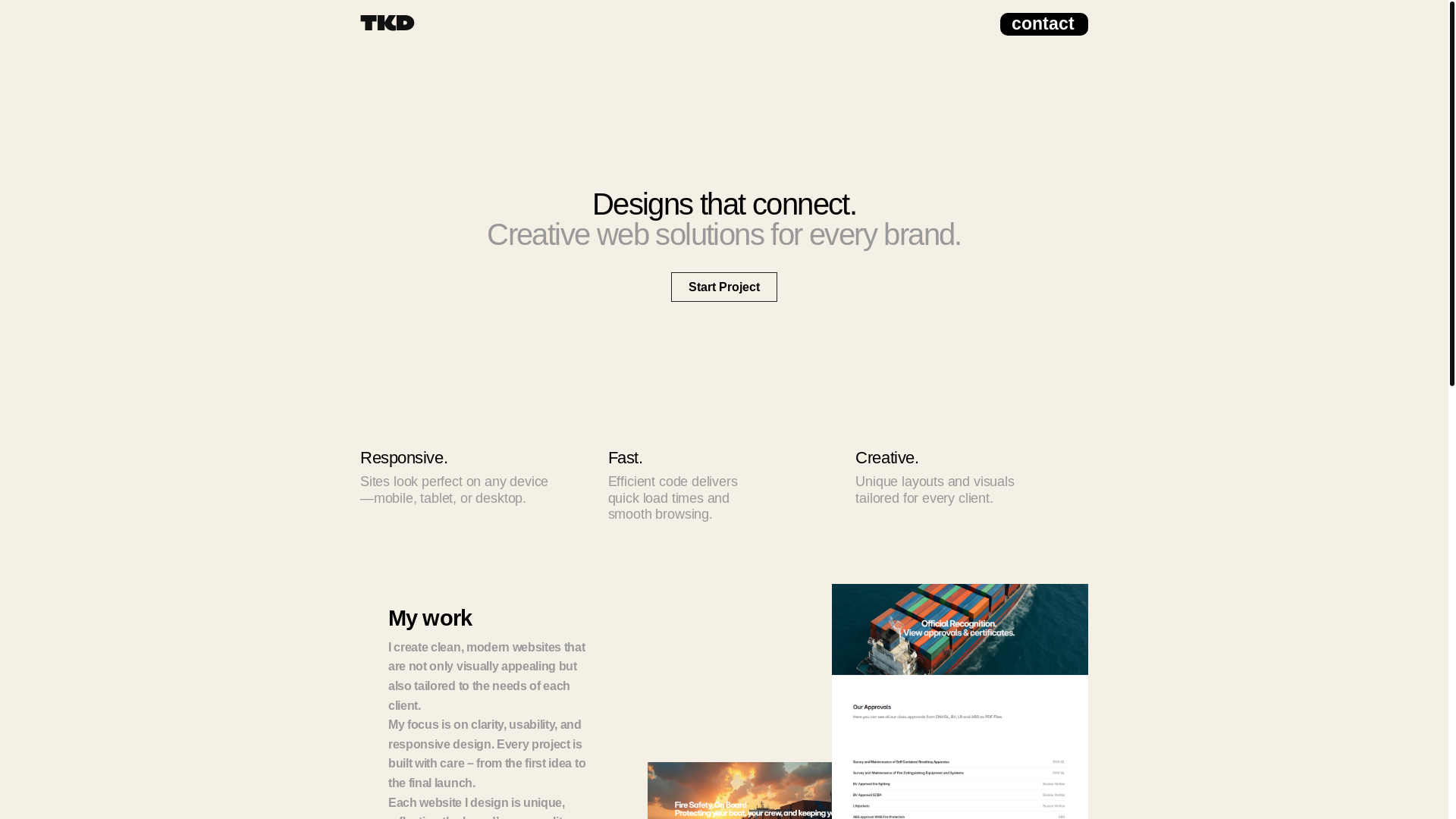 website screenshot of https://tkdesign.agency/