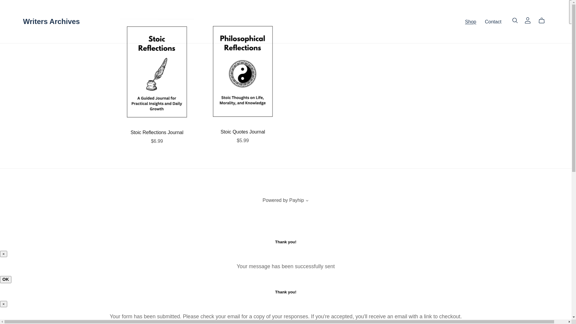 website screenshot of https://writersarchives.com/