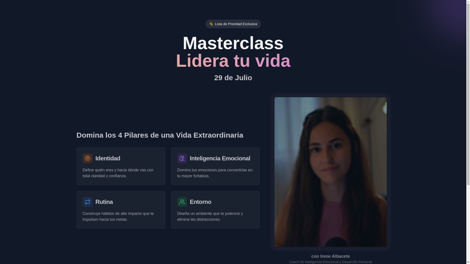 website screenshot of https://masterclass-irenealbacete.com/