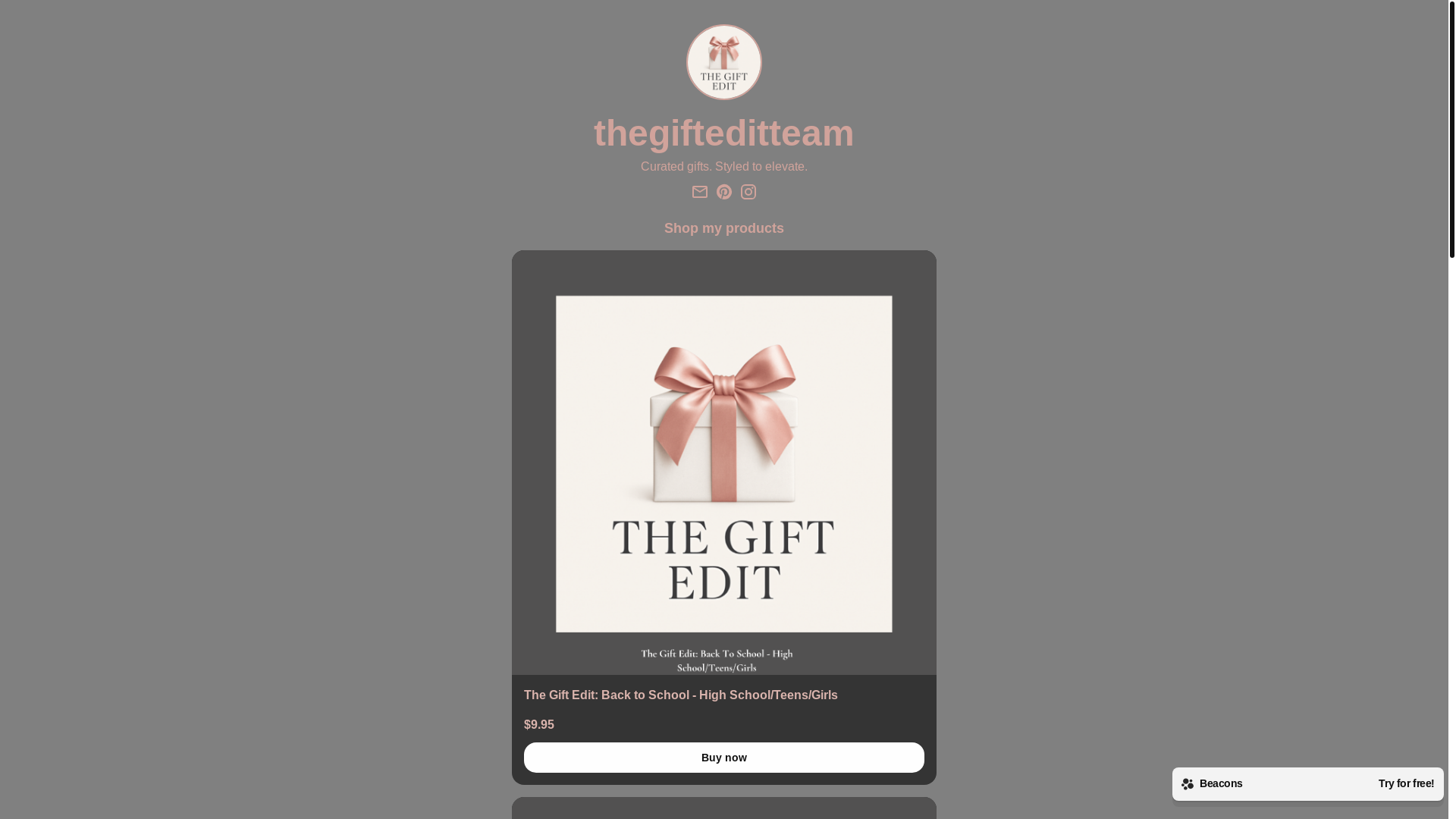 website screenshot of https://thegifteditteam.com/