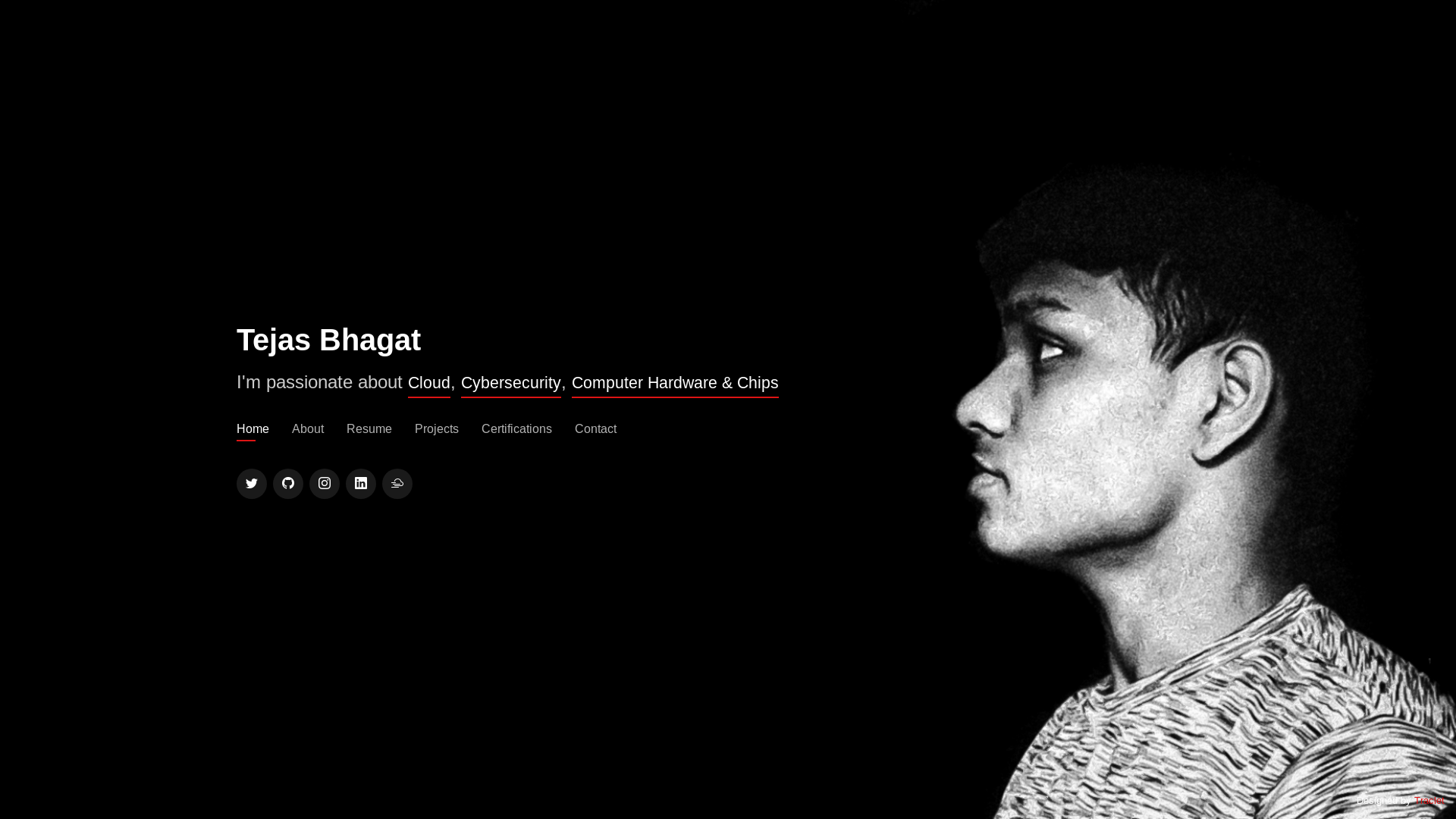 website screenshot of https://tejasbhagat.pages.dev/