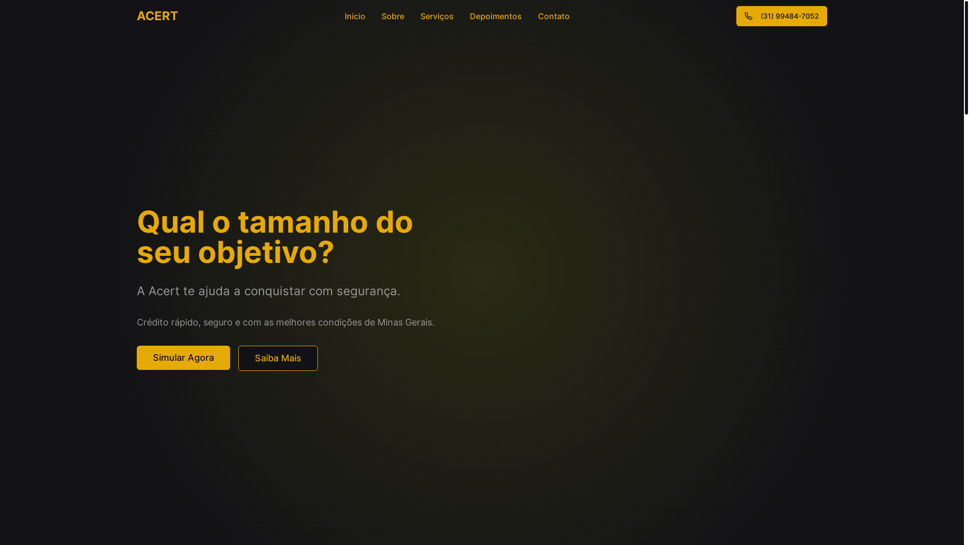 website screenshot of https://acertpromotora.com.br/