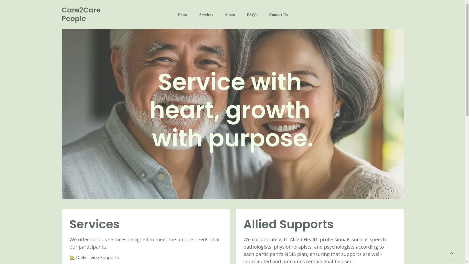 website screenshot of https://care2carepeople.com.au/