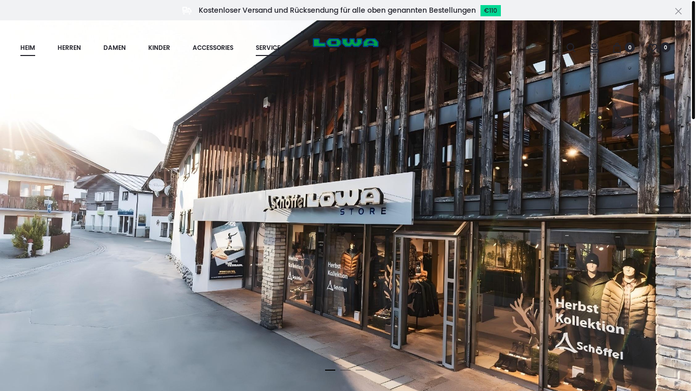 website screenshot of https://www.lowa.com.de/