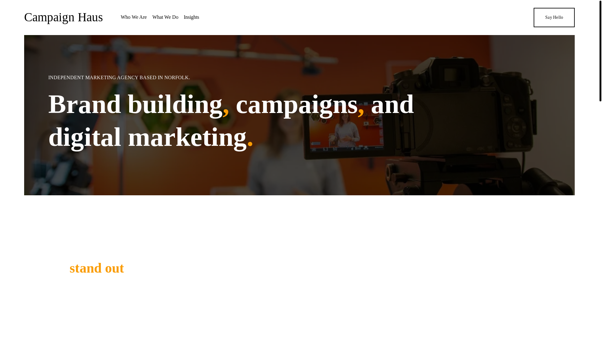 website screenshot of https://campaignhaus.co.uk/