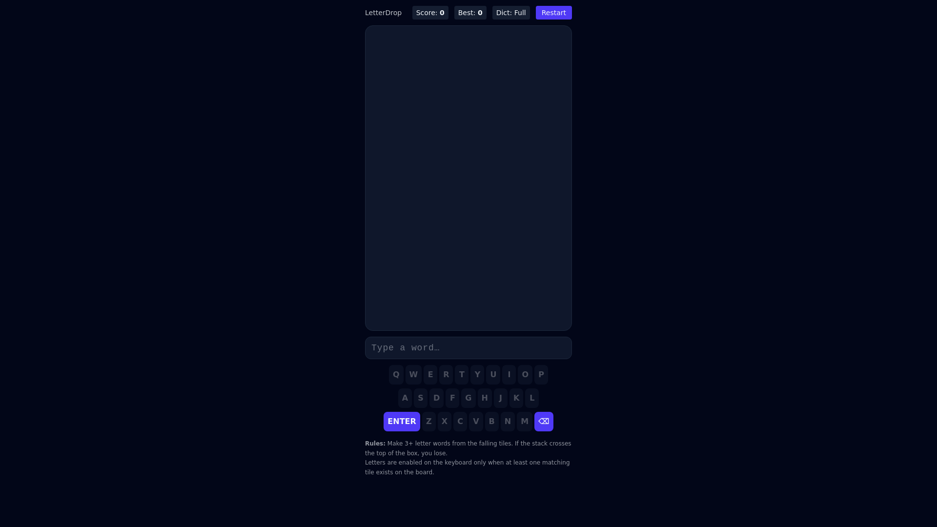 website screenshot of https://letter-drop.pages.dev/