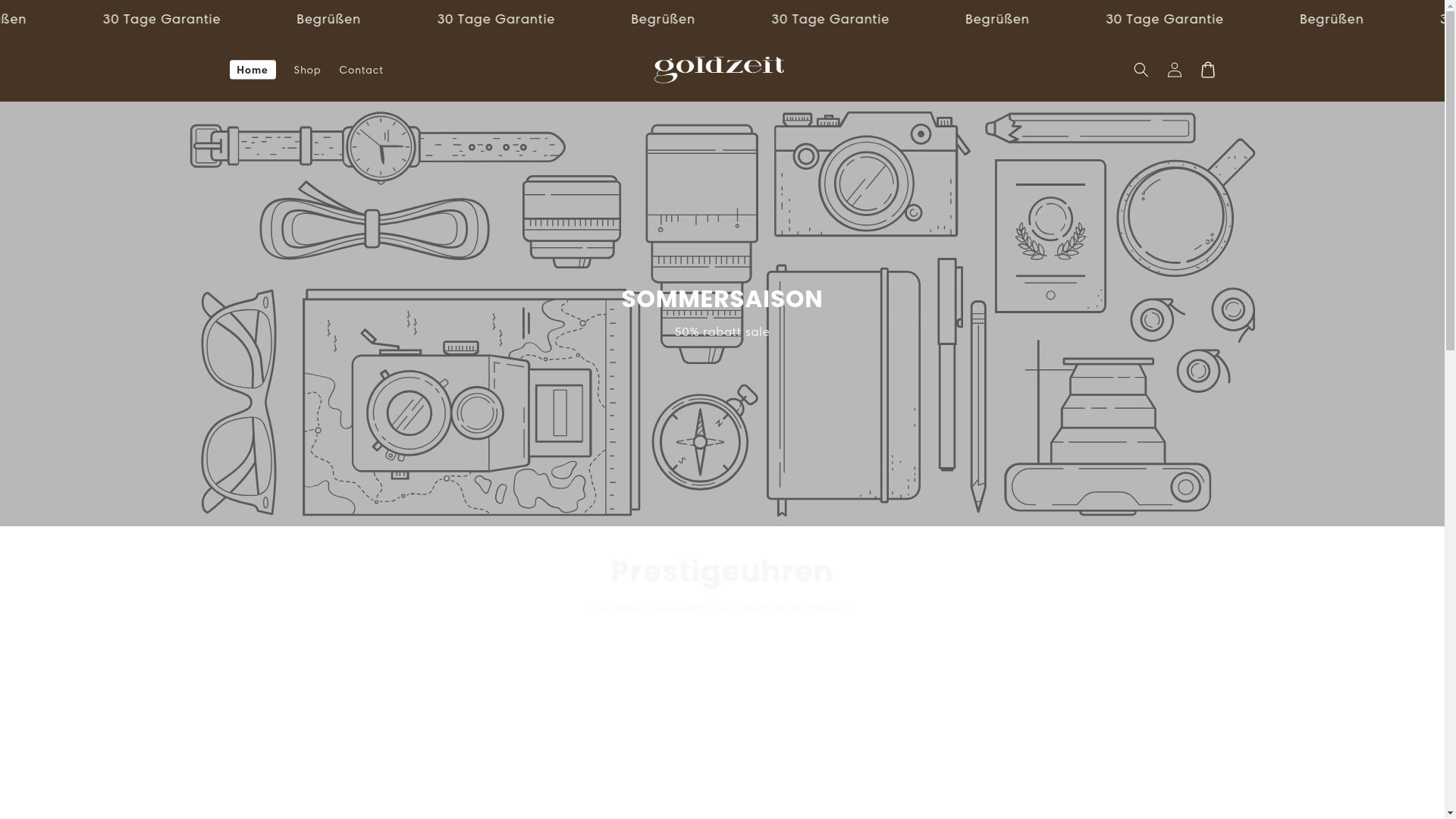 website screenshot of https://vongoldzeit.store/