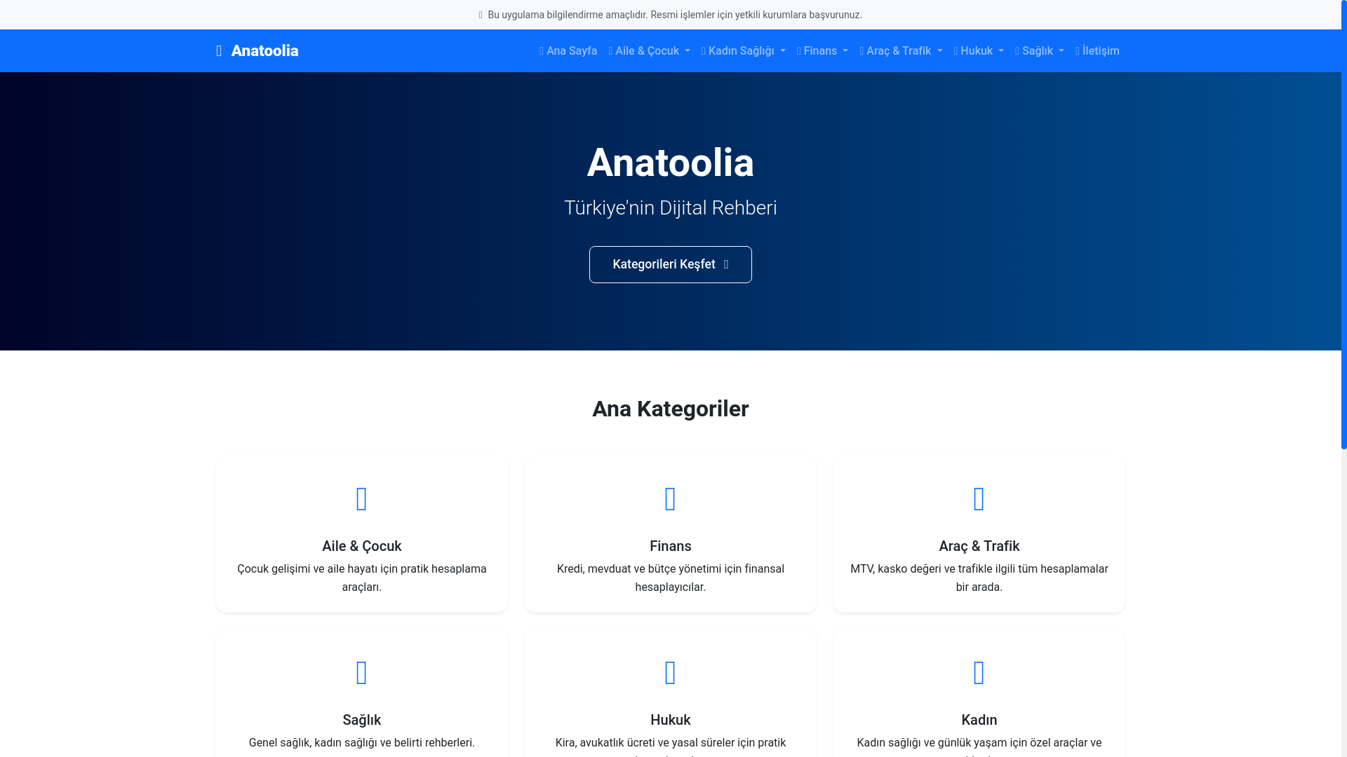 website screenshot of https://anatoolia.com.tr/