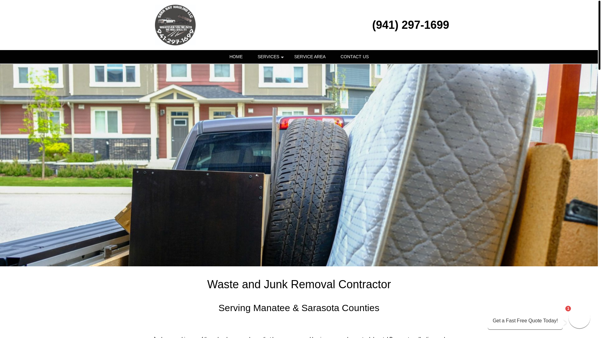 website screenshot of https://sara-bay-hauling.com/