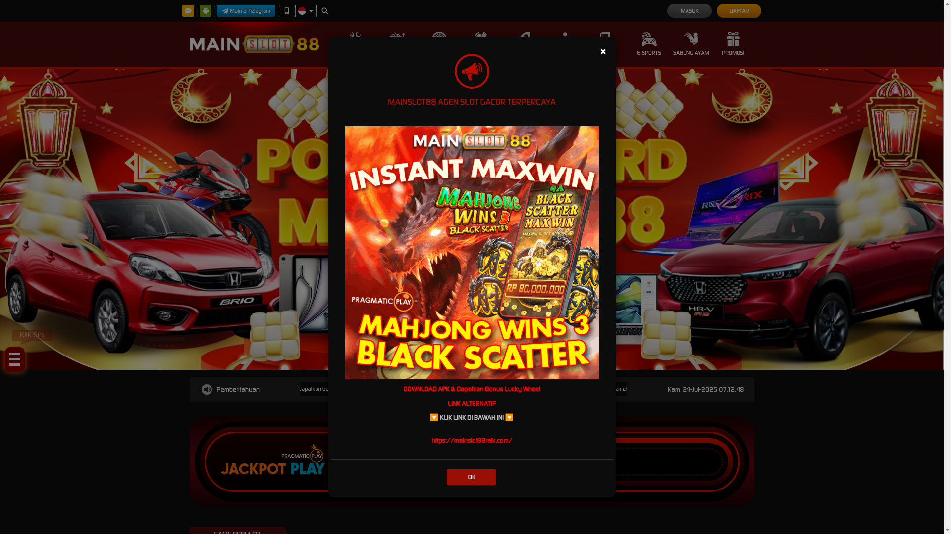 website screenshot of https://main88bosku.com/