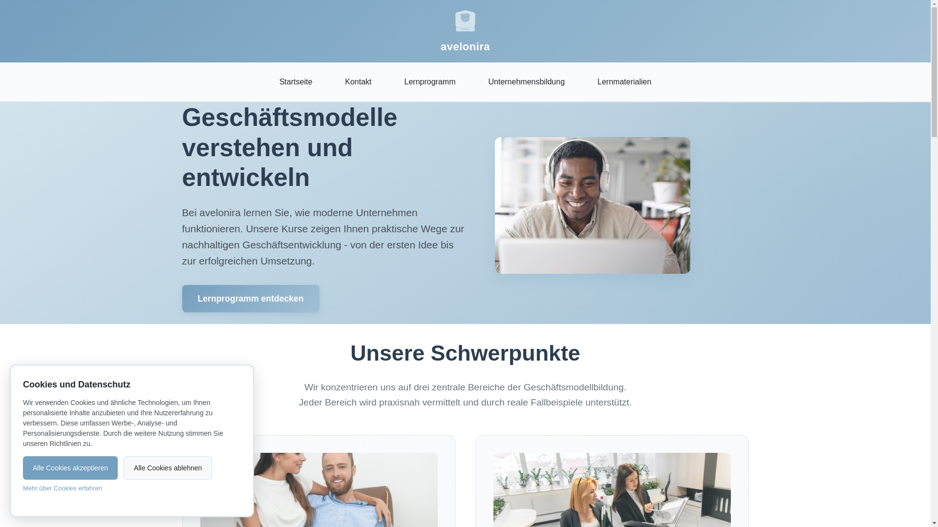 website screenshot of https://avelonira.com