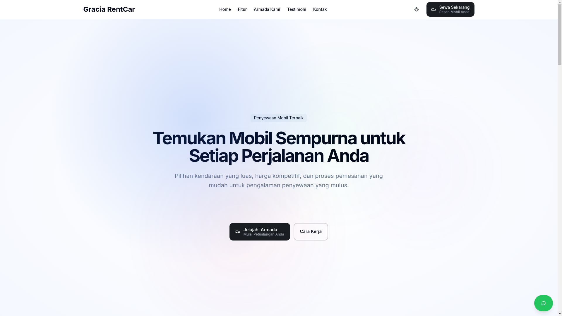 website screenshot of https://sewamobilmedangracia.com/