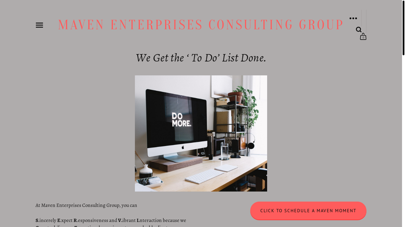 website screenshot of https://maven-enterprises-consulting.com/