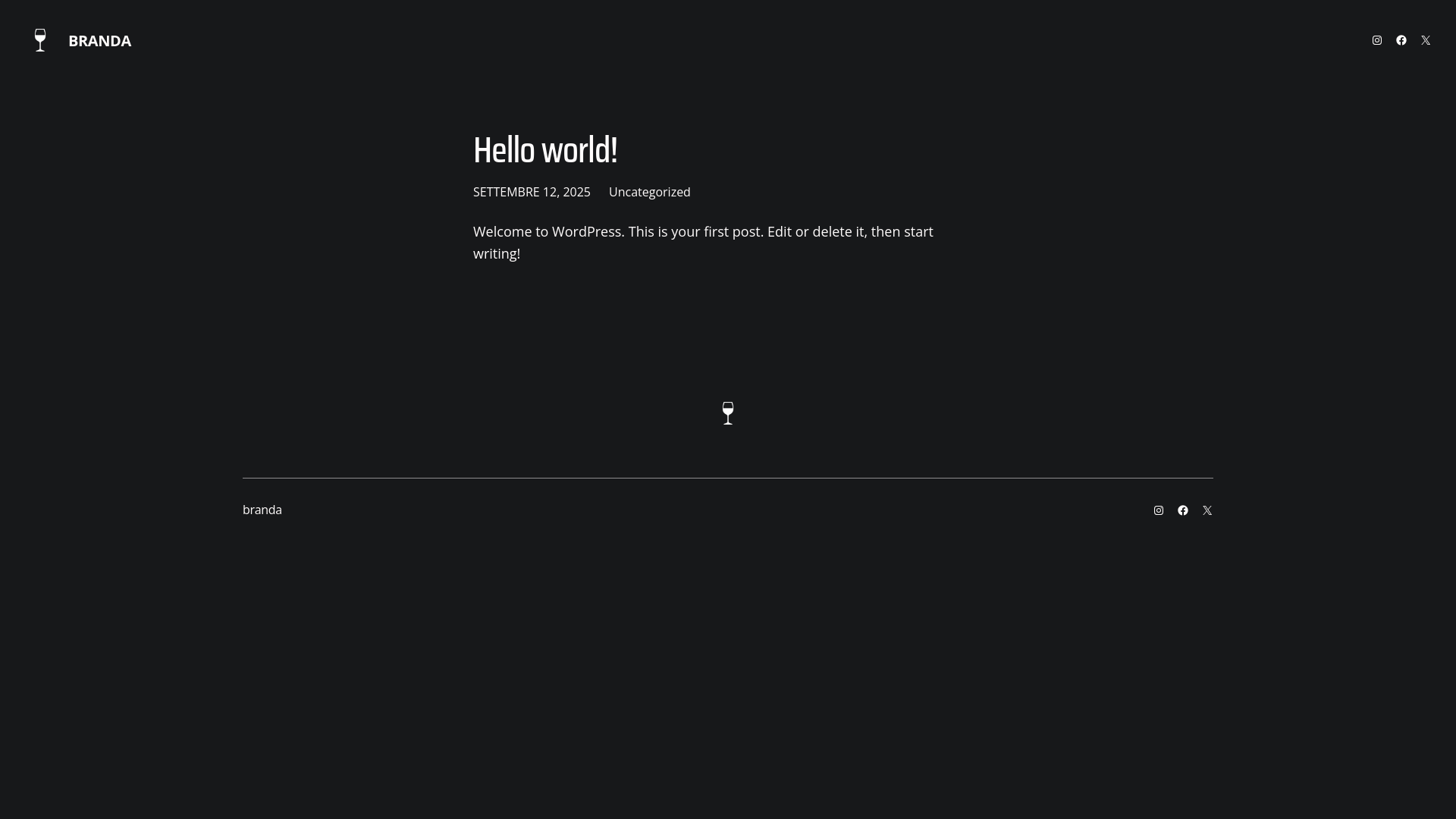 website screenshot of https://brandaagency.it/