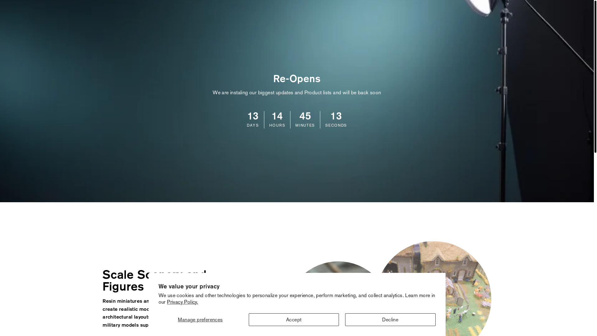 website screenshot of https://scalesceneryandfigures.co.uk/
