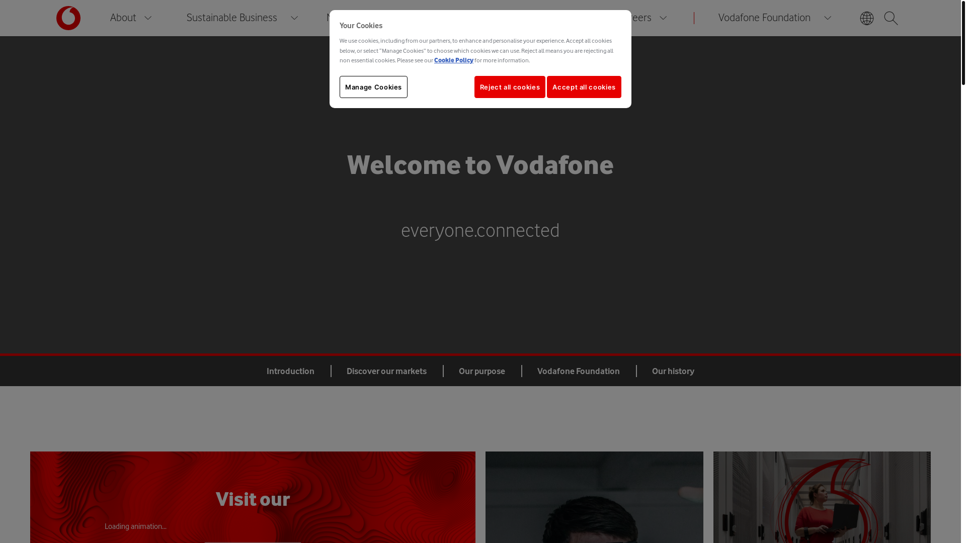 website screenshot of https://vodafone.com