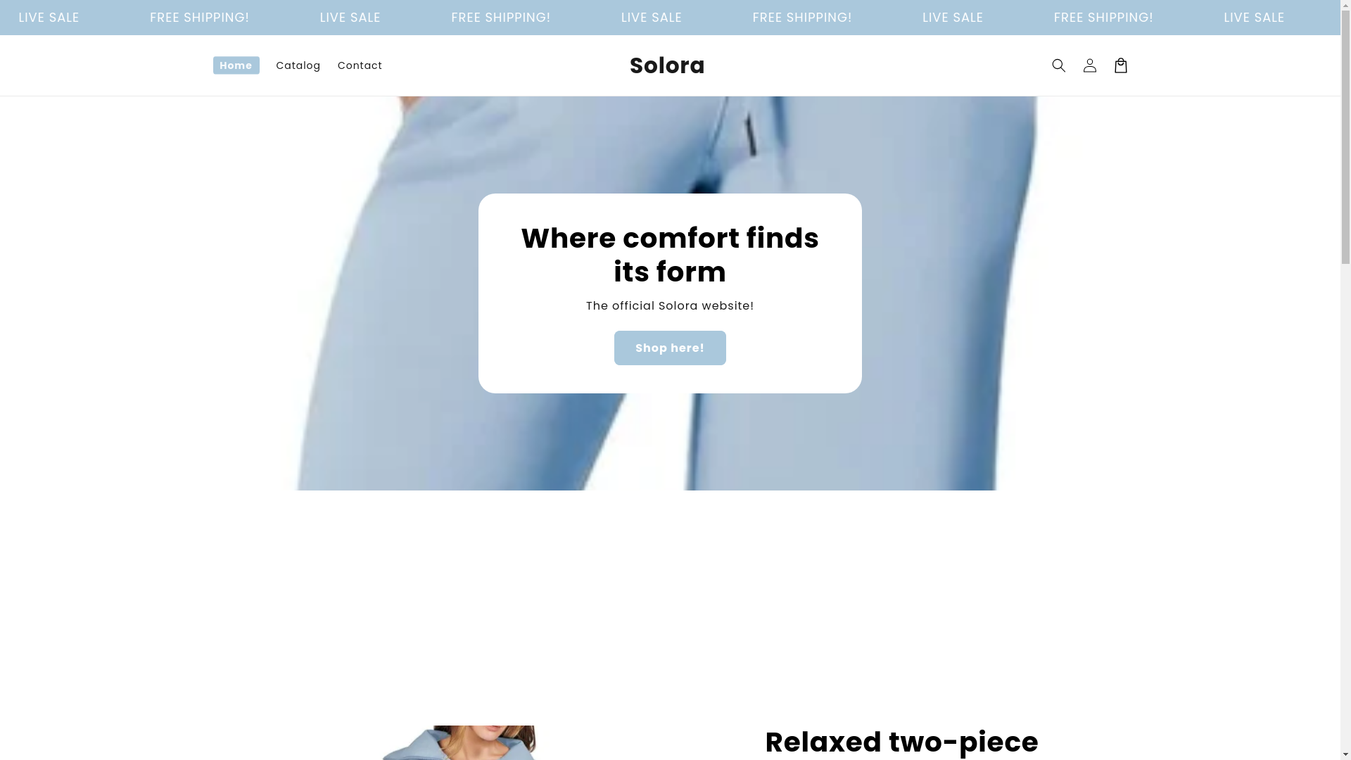 website screenshot of https://soloracom.store/