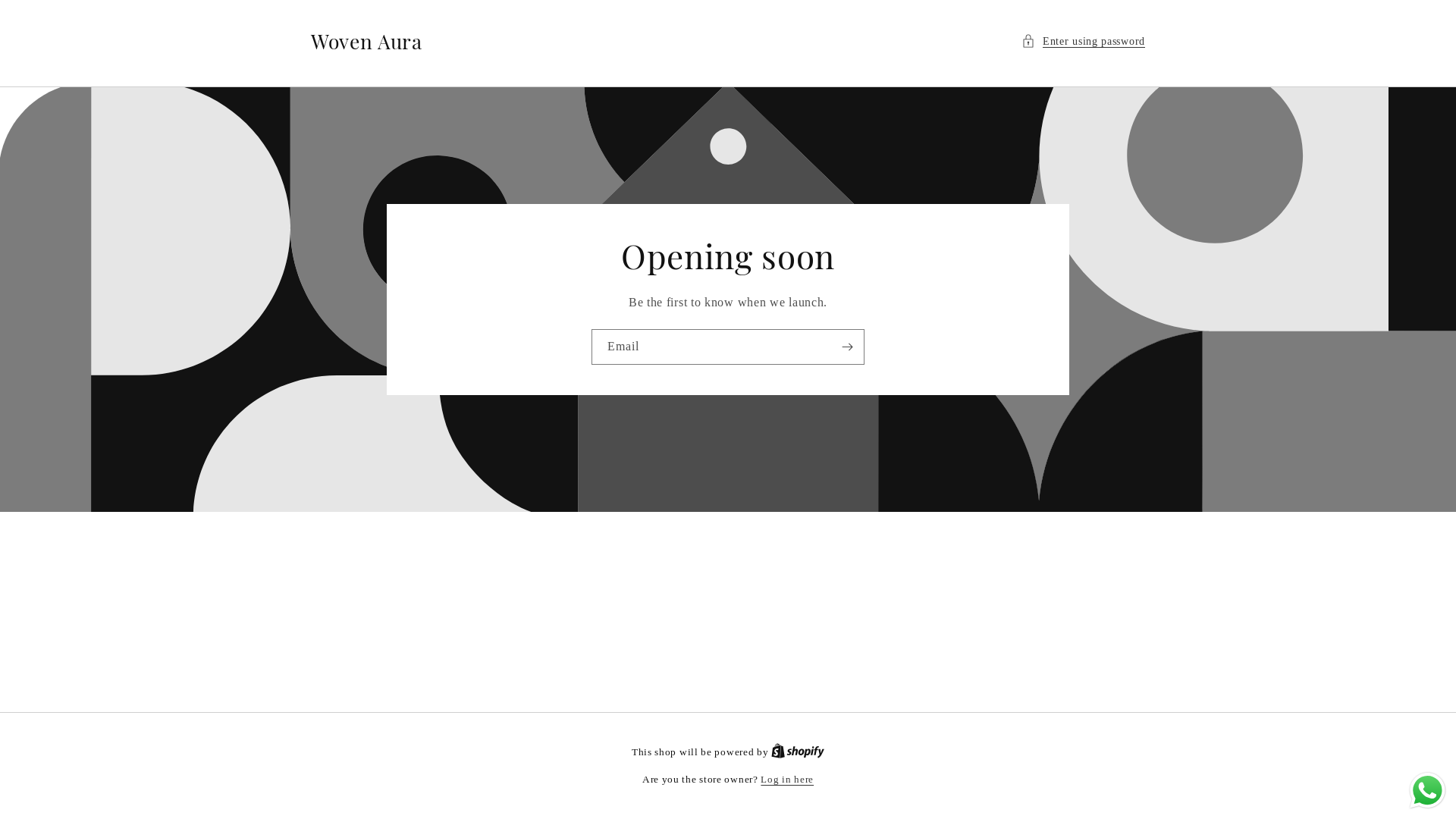 website screenshot of https://wovenaura.store/