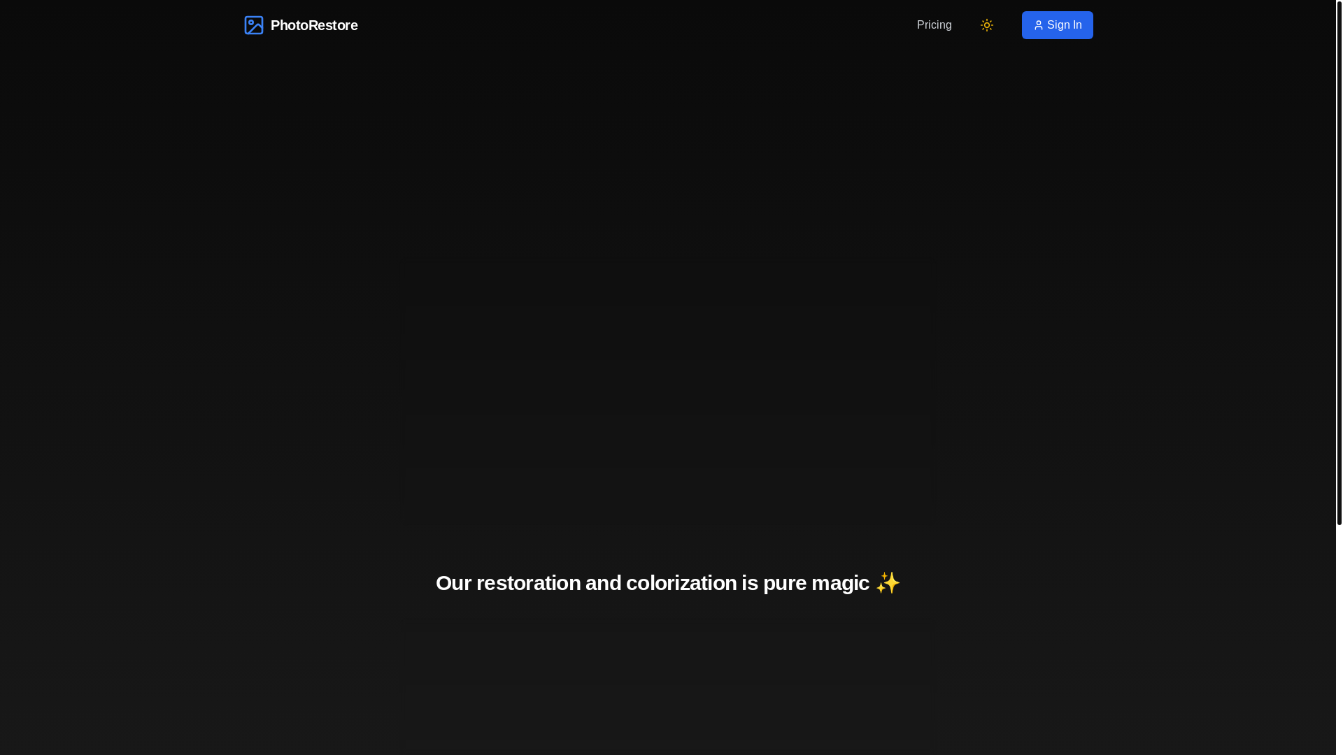 website screenshot of https://photorestore.pro/