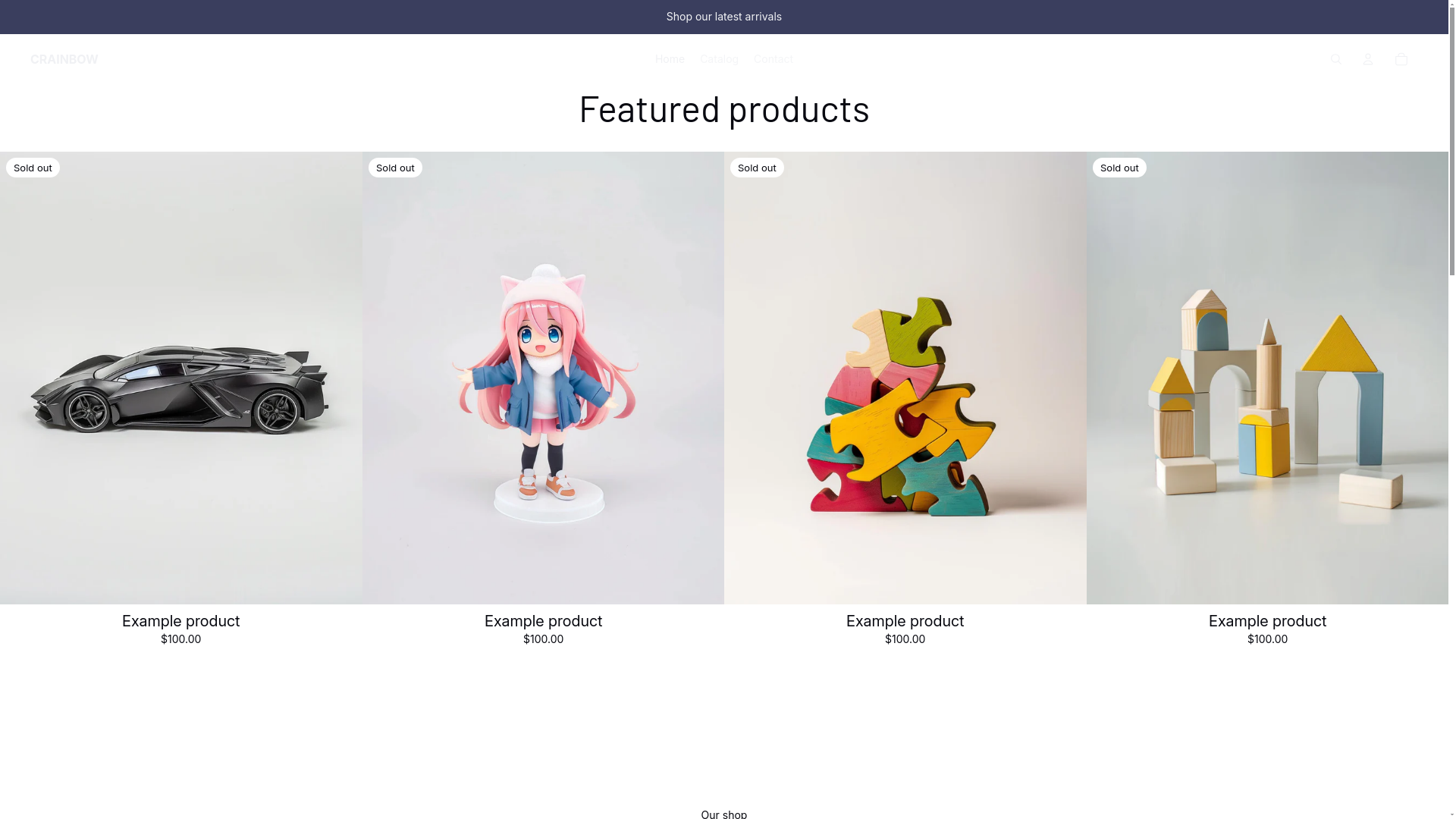 website screenshot of https://crainbow1.com/
