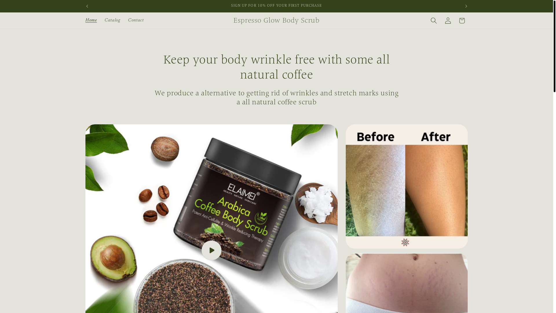 website screenshot of https://espressoglowbodyscrub.store/